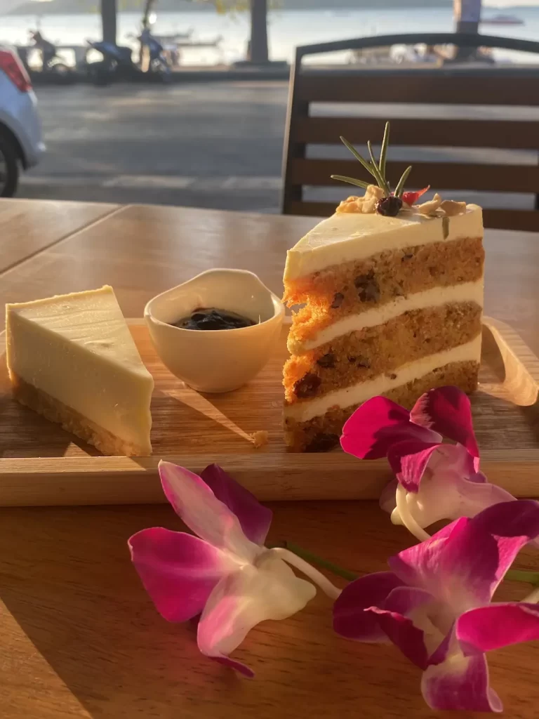 Have hash browns in Nai Harn and then follow it up with some yummy sweets like this carrot cake. Only at Poached Breakfast Cafe, Rawai, Phuket, Thailand